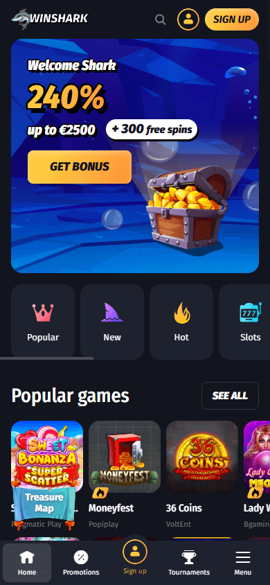 Winshark Casino Mobile screenshot